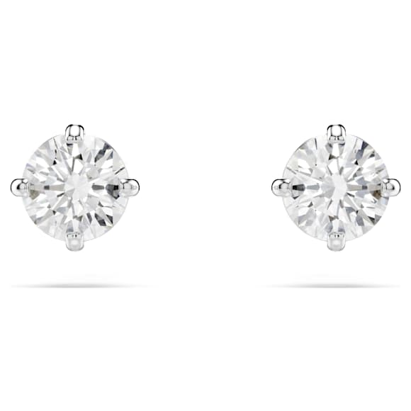 Clous d'oreilles Attract, Taille ronde, Blanches, Métal rhodié - Swarovski, 5408436