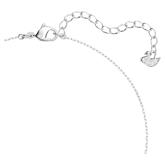 Attract necklace, Round cut, White, Rhodium plated - Swarovski, 5408442