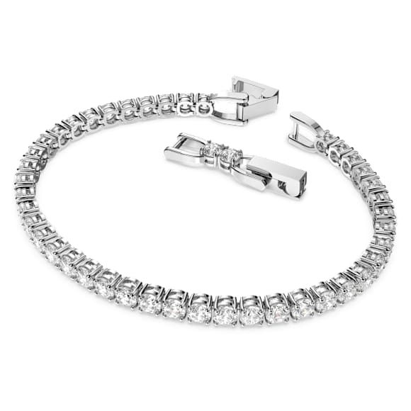 Pulsera Matrix Tennis, Talla redonda, Blanca, Baño de rodio - Swarovski, 5409771