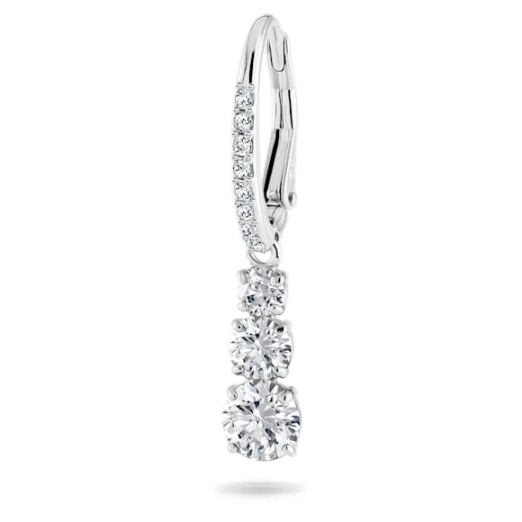 Attract Trilogy 후프 이어링, 라운드 컷, 화이트, 로듐 플래팅 - Swarovski, 5416155