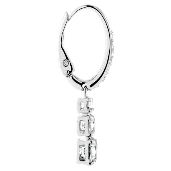 Attract Trilogy 후프 이어링, 라운드 컷, 화이트, 로듐 플래팅 - Swarovski, 5416155