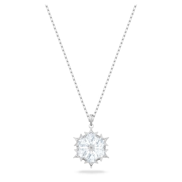 Magic 鏈墜, 雪花, 白色, 鍍白金色 - Swarovski, 5428432