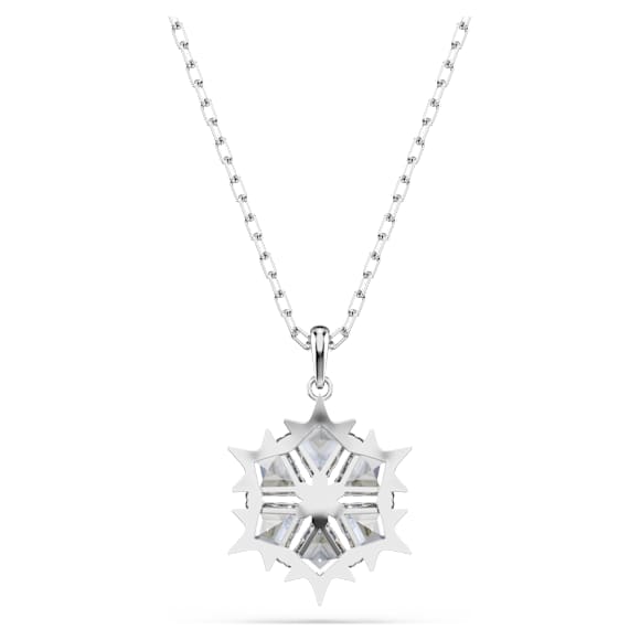 Magic pendant, Snowflake, White, Rhodium plated - Swarovski, 5428432