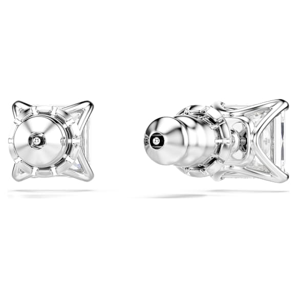 Attract stud earrings, Square cut, White, Rhodium plated - Swarovski, 5430365