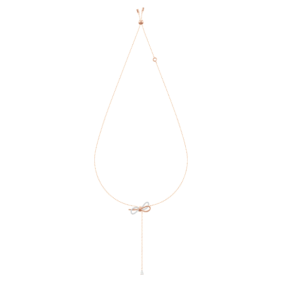 Lifelong Bow สร้อยคอ, โบว์, ขาว, เคลือบโลหะหลากชนิด - Swarovski, 5447082