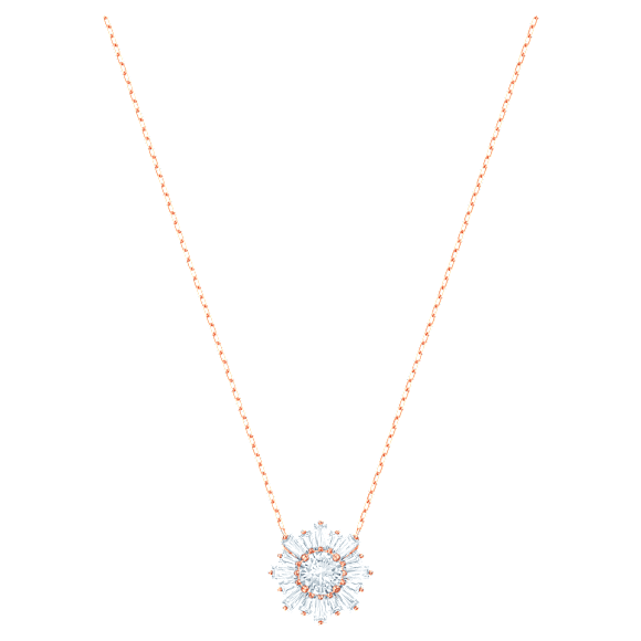 Přívěsek Idyllia, Různé výbrusy, Slunce, Bílá, Pokoveno v růžovozlatém odstínu - Swarovski, 5451376