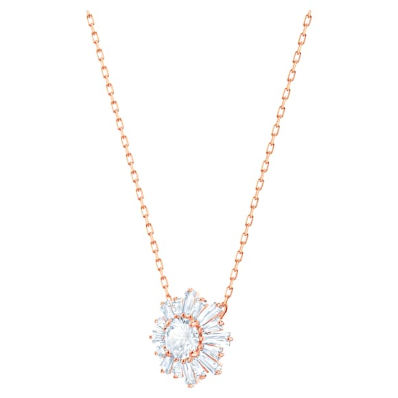 Idyllia Kolye, Karışık kesimler, Güneş, Beyaz, Pembe altın rengi kaplama - Swarovski, 5451376