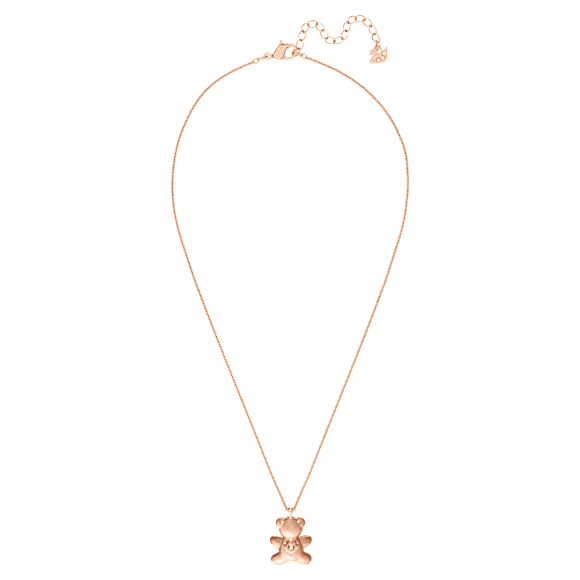Teddy 鏈墜, 熊, 白色, 鍍金（玫瑰金色飾面） - Swarovski, 5452026