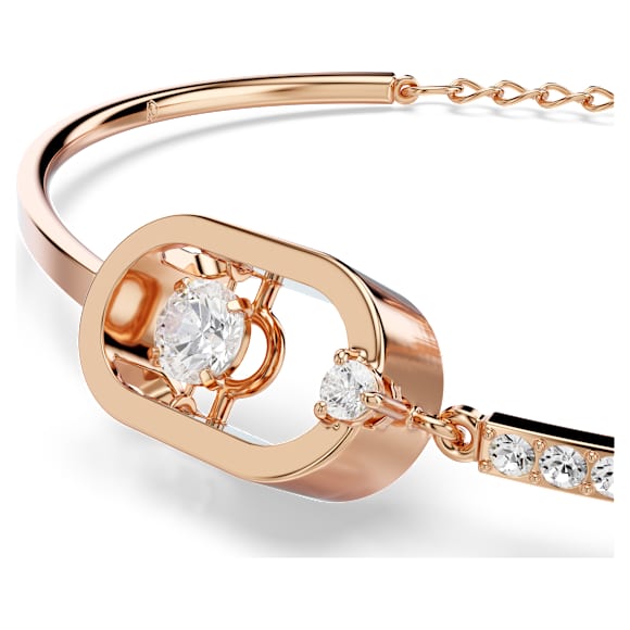 Brățară Una, Tăietură rotundă, Formă ovală, Alb, Finisaj din aur roz de 18k - Swarovski, 5472382