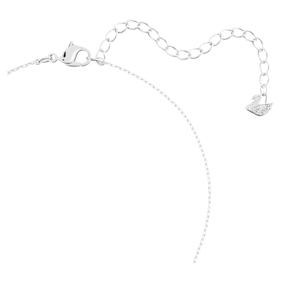 Pandantiv Solitaire, Tăietură rotundă, Alb, Placat cu rodiu - Swarovski, 5472635