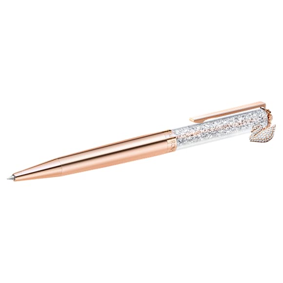 Stylo à bille Crystalline, Cygne, Ton or rose, Placage de ton or rosé - Swarovski, 5479552