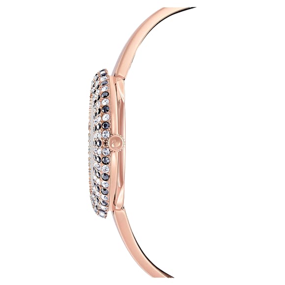 Crystal Rose 腕表, 瑞士制造, 金属手链, 黑色, 玫瑰金色调润饰 - Swarovski, 5484050