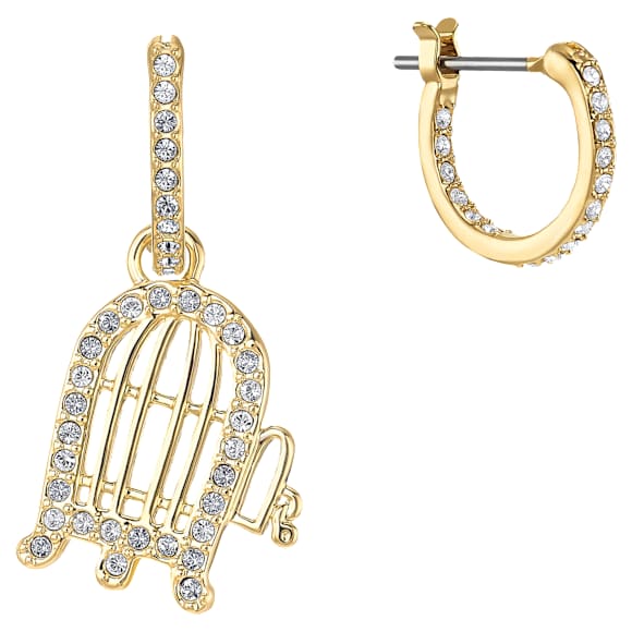 Kruhové vpichovací náušnice Looney Tunes Tweety, Vícebarevné, Pozlacené - Swarovski, 5487637