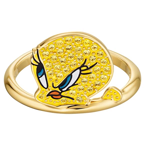 Looney Tunes 翠儿 戒指图案, 黄色, 镀金色调 - Swarovski, 5488600