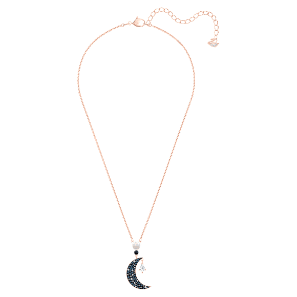 Symbolica pendant, Moon and star, Multicolored, Rose gold-tone plated - Swarovski, 5489534
