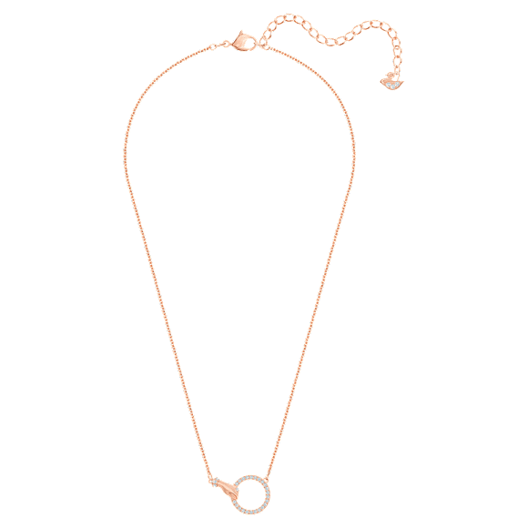 Swarovski Symbolic necklace, Hand, White, Rose gold-tone plated - Swarovski, 5489573