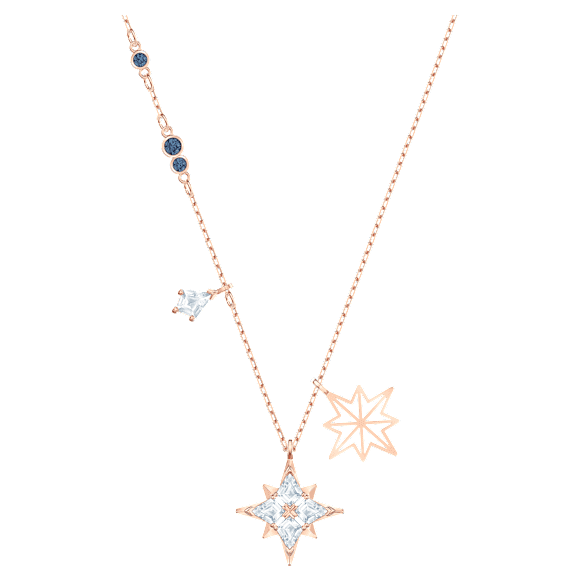 Symbolica medál, Csillag, Fehér, 18 kt-os rózsaarany bevonat - Swarovski, 5494352