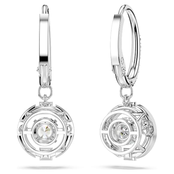 Swarovski Sparkling Dance drop earrings, Round cut, White, Rhodium plated - Swarovski, 5504652
