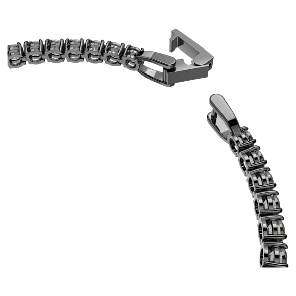 Matrix Tennis Armband, Rundschliff, Grau, Rutheniert - Swarovski, 5504678