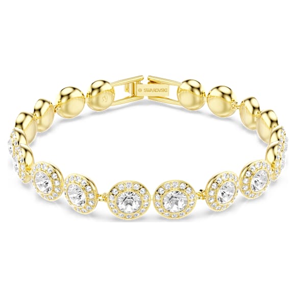Una Angelic ブレスレット, ラウンドカット, パヴェ, 中, ホワイト, ゴールドトーン・プレーティング - Swarovski, 5505469