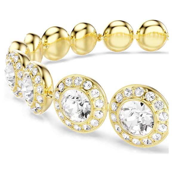 Brățară Una Angelic, Tăietură rotundă, Pavé, Medie, Alb, Finisaj din aur de 18k - Swarovski, 5505469