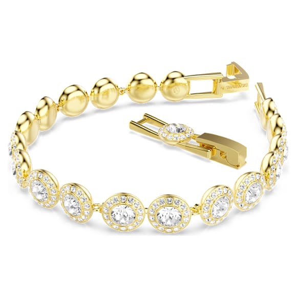 Una Angelic ブレスレット, ラウンドカット, パヴェ, 中, ホワイト, ゴールドトーン・プレーティング - Swarovski, 5505469