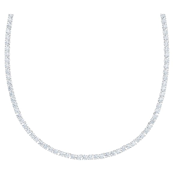 Parure Matrix Tennis, Taille ronde, Blanc, Métal rhodié - Swarovski, 5506861