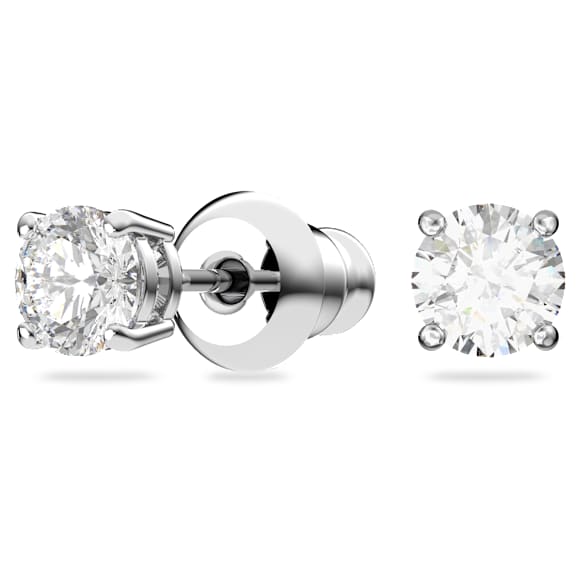 Parure Matrix Tennis, Taille ronde, Blanc, Métal rhodié - Swarovski, 5506861