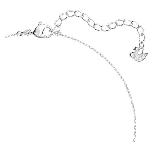 Stilla Attract necklace, Square cut, White, Rhodium plated - Swarovski, 5510696