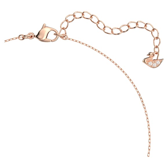 Stilla Attract necklace, Square cut, White, Rose gold-tone plated - Swarovski, 5510698