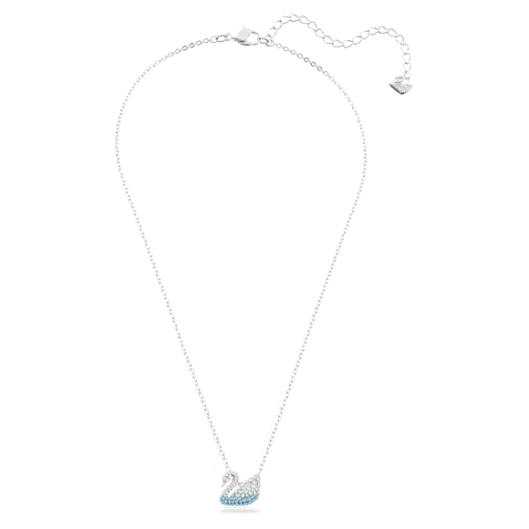 Swan 链坠, 天鹅, 小号, 蓝色, 镀铑 - Swarovski, 5512094
