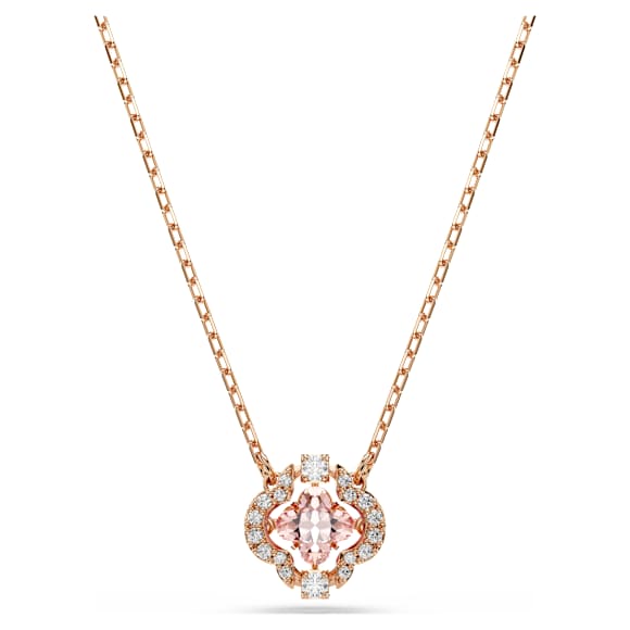 Verižica Una, Deteljica, Roza, V videzu rožnatega zlata 18K - Swarovski, 5514488