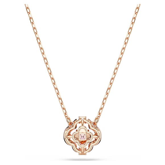 Una Halskette, Glücksklee, Rosa, Roségold-Legierungsschicht - Swarovski, 5514488