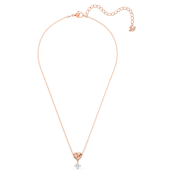 Lifelong Heart medál, Fehér, 18 kt-os rózsaarany bevonat - Swarovski, 5516542