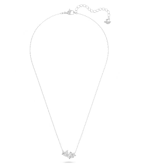 Mesmera Attract necklace, Heart, White, Rhodium plated - Swarovski, 5517117