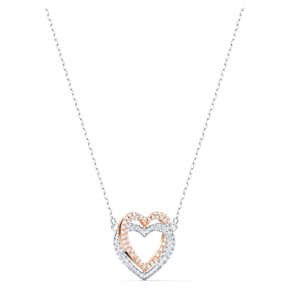 Swarovski Infinity necklace, Heart, White, Mixed metal finish - Swarovski, 5518868