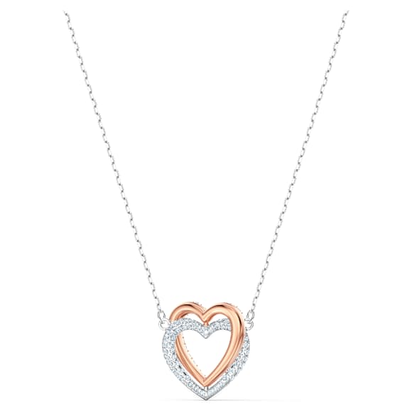 Swarovski Infinity necklace, Heart, White, Mixed metal finish - Swarovski, 5518868