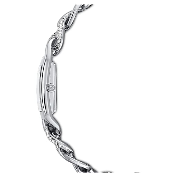 Cocktail watch, Swiss Made, Pavé, Metal bracelet, Silver tone, Stainless steel - Swarovski, 5519330