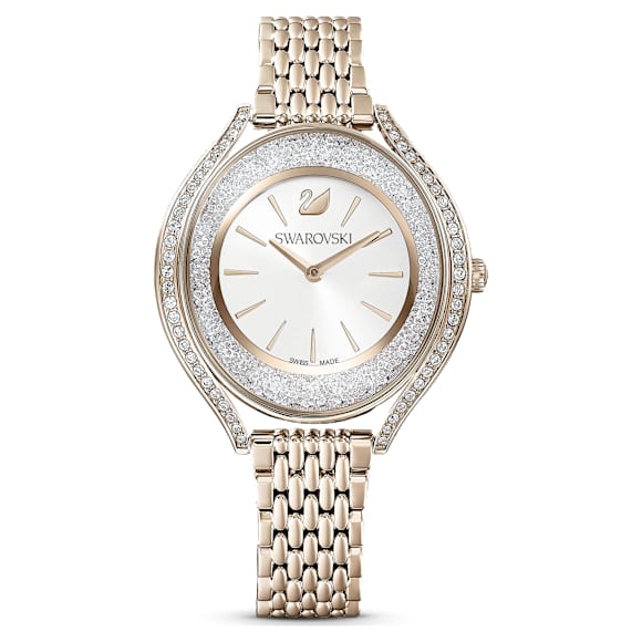 Crystalline Aura นาฬิกา, Swiss Made, สร้อยข้อมือโลหะ, โทนสีทอง, เคลือบโทนสีแชมเปญโกลด์ - Swarovski, 5519456