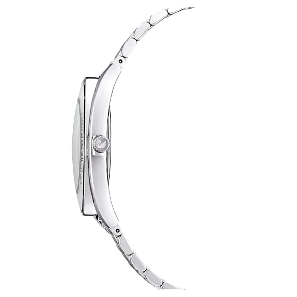 Crystalline Aura Uhr, Schweizer Produktion, Metallarmband, Silberfarben, Edelstahl - Swarovski, 5519462