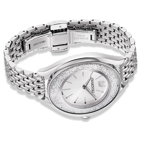 Crystalline Aura Uhr, Schweizer Produktion, Metallarmband, Silberfarben, Edelstahl - Swarovski, 5519462