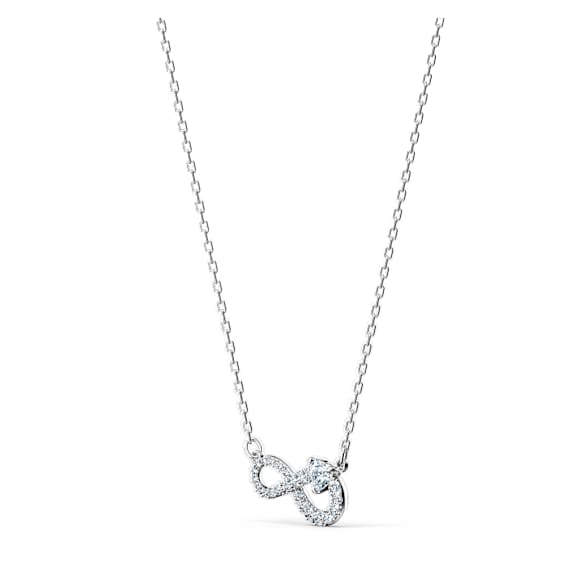 Colier Swarovski Infinity, Infinit, Alb, Placat cu rodiu - Swarovski, 5520576