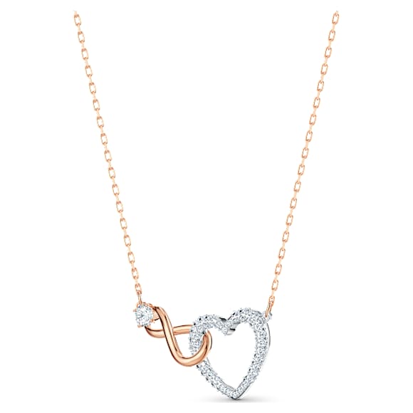 Swarovski Infinity szett, Végtelenség és szív, Fehér, Kevertfém-felület - Swarovski, 5521040