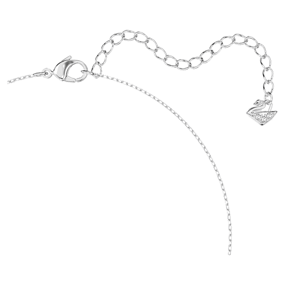 Dazzling Swan 項鏈, 天鵝, 藍色, 鍍白金色 - Swarovski, 5521074