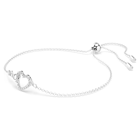 Swarovski Infinity 手链, 无限和心, 白色, 镀铑 - Swarovski, 5524421