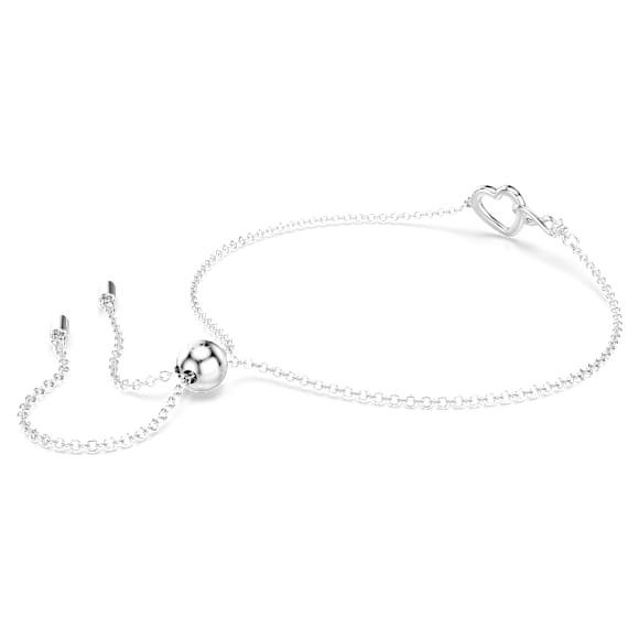 Zapestnica Swarovski Infinity, Neskončnost in srce, Bela, Prevleka iz rodija - Swarovski, 5524421