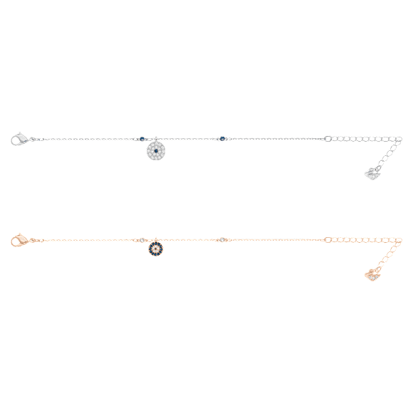 Crystal Wishes bracelet, Set (2), Evil eye, Blue, Mixed metal finish - Swarovski, 5528199