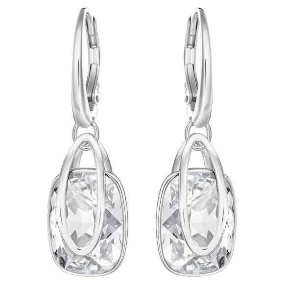 Pendants d'oreilles Holding, Blanches, Métal rhodié - Swarovski, 5528487