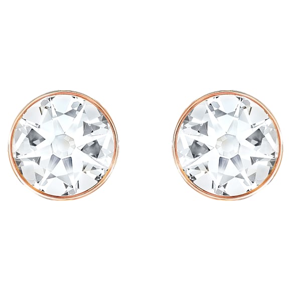 Forward earring jackets, Ronde slijpvorm, Wit, Roségoudkleurige toplaag - Swarovski, 5528490