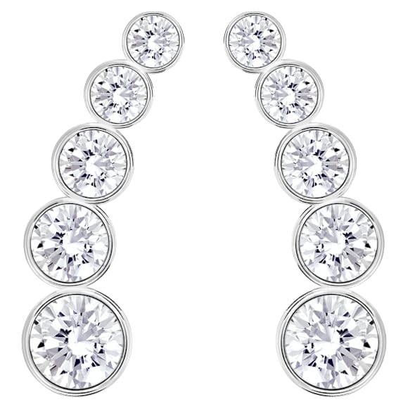 Harley Ohrspangen, Rundschliff, Weiß, Rhodiniert - Swarovski, 5528502
